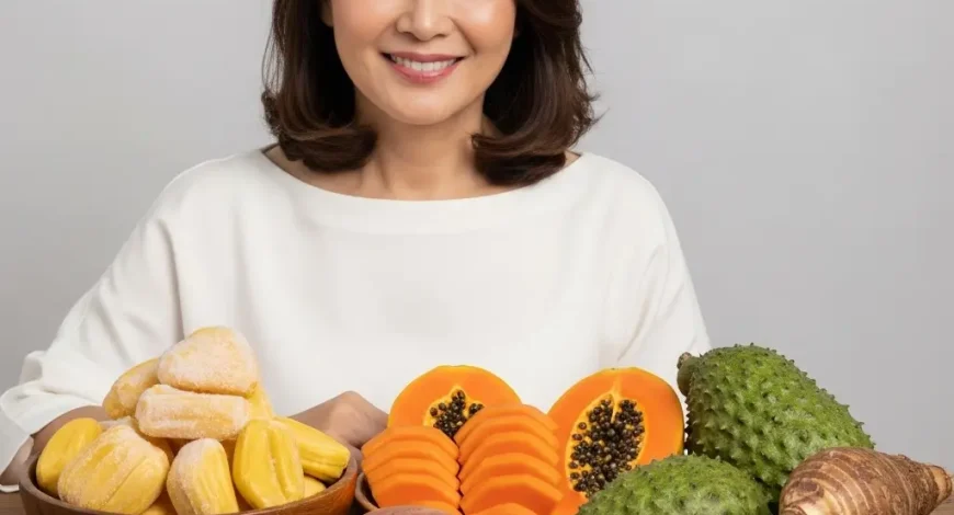 Buah nangka beku dan ubi jalar sebagai bahan makanan untuk kulit glowing dan awet muda