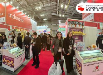 FOODEX Japan 2026 Indonesian Pavilion showcasing frozen Beniazuma sweet potato and pumpkin products with international buyers