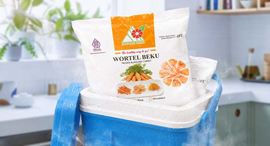 Produk wortel beku untuk HORECA dengan potongan coin slice, stick, dan shredded yang praktis dan siap pakai